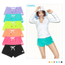 Sports leisure fitness solid color beach pants womens shorts skinny swimming hot spring surf