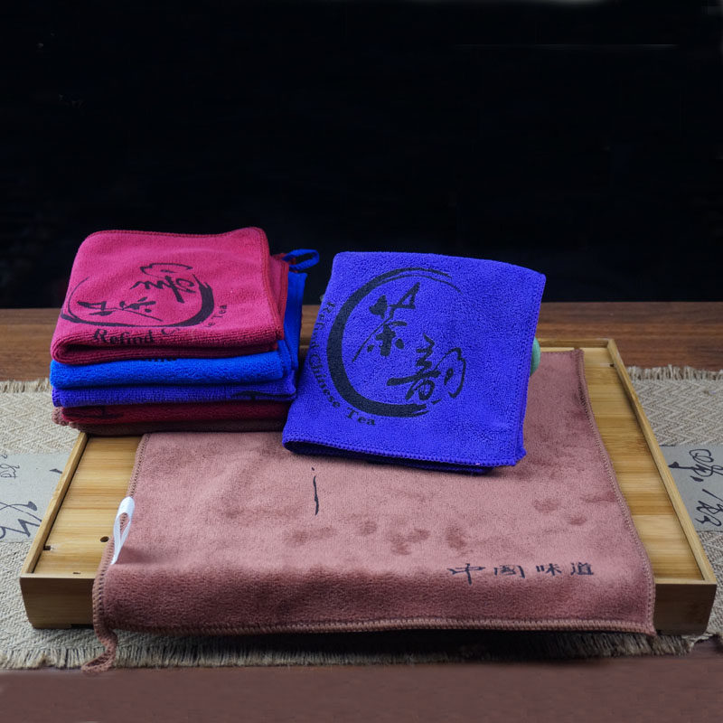 Kung Fu tea ceremony accessories tea towel water-absorbing thick cotton tea table cloth cotton hemp fiber tea towel
