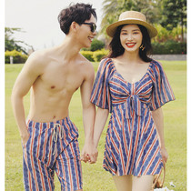 New 2021 swimsuit female summer couple one-piece conservative cover belly thin chest hot spring beach seaside swimming suit