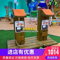 Kindergarten simulation toy children car charging gas station wooden children traffic anticorrosive wood outdoor charging device