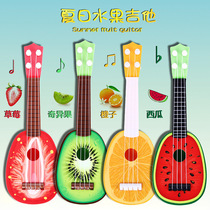 Toys wholesale childrens simulation fruit guitar can play ukulele toy mini musical instrument piano boys and girls