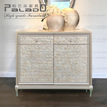 American light luxury Hall decoration cabinet solid wood sideboard modern simple shell shoe cabinet entrance hall cabinet