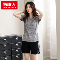 Antarctic people 2021 new pajamas womens summer pure cotton short-sleeved shorts summer spring and summer home wear suit