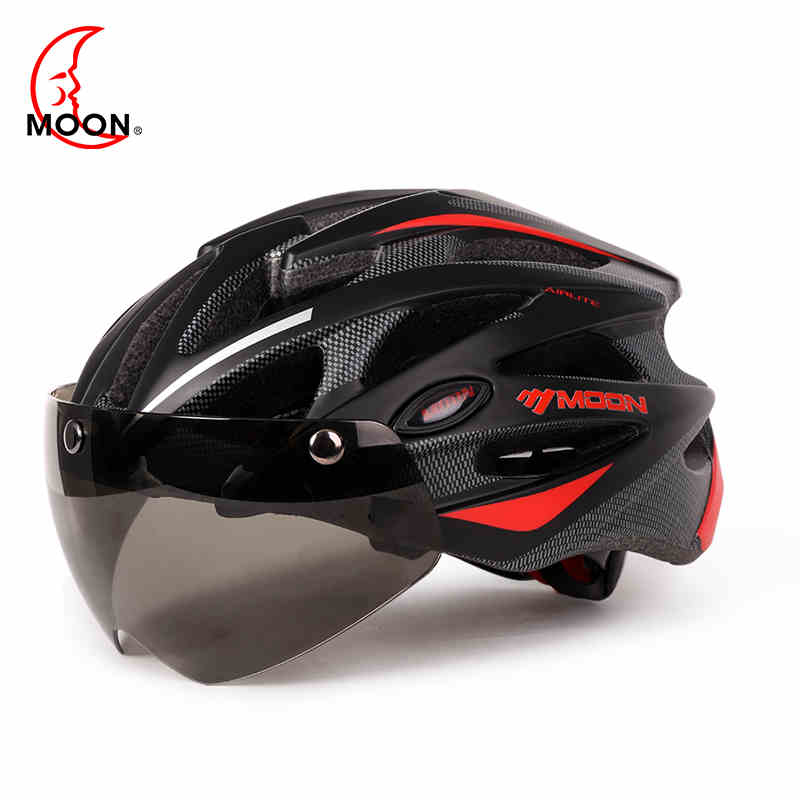 Moon Bike Helmet Glasses Integrated Forming Bike Equipments Mountainous Road Bike Magnetic Suction Helmet for Men and Women