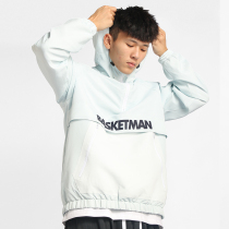 Basketball sports windbreaker Mens basketball warm-up hooded half-chain jacket Loose casual all-match sunscreen windproof top