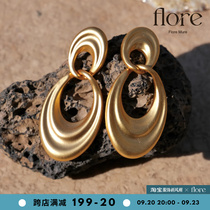 FloreMure Stream sand Original design in ancient wind Atmospheric Earrings Earrings Vegan Gold Exotic European and American Wind