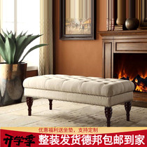  Solid wood bedroom bed tail stool European-style technology fabric sofa stool Fitting room stool shoe stool Clothing store shoe bench