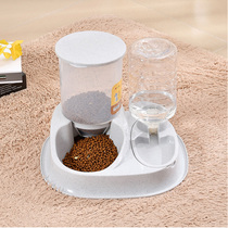 Enlarge Number of pet kitty dogs Automatic feeding Drinking water Drinking water Drinking dog bowls Multi-functional drinking water double bowl