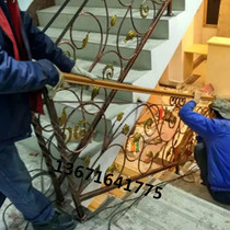 Shanghai rotating staircase wrought iron guardrail Wrought iron stair handrail fence Pudong Songjiang factory direct sales can be customized