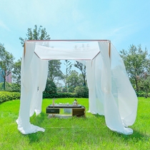 Outdoor Patio Tea Liao Tent Mosquito Net Bracket Awning Portable Frame Villa Easy Kiosk Outdoor Balcony