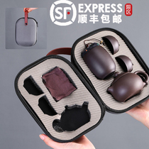 Zisha travel tea set set portable car bag fast guest Cup One Pot Four Cups travel teapot gift LOGO custom