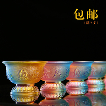 Glass offering cup Eight auspicious Tantric water supply cup for Buddha Cup Buddha hall decoration Guardian eight offering set Seven offering bowl 1
