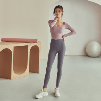 Yoga clothes with chest pads womens suit autumn and winter tight and thin long sleeves running sports professional gym two-piece suit