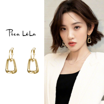 Golden Light Extravagant Advanced Sensation Pendant Earrings Female Fashion Personality Small CrowdDesign Temperament Earrings Pure Silver Earrings Pendant