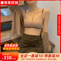 Vimi Sunseeker Underwear Women's Small Chest Gathering Breast Girl Lace bra Without Steel Ring Thickened Sexy Bra Set