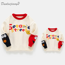 2021 parent-child sweater knitted sweater mothers autumn model foreign cotton family three sweaters parent-child mother and child