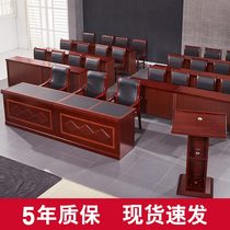 Large conference room venue training table and chair combination double Table 1 2 m long table paint wooden bark table