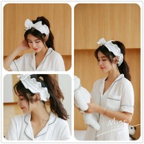 Hair band Korean version of cute cotton hair band lace makeup headband mask face wash sweet Korean net red simple tide