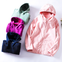Double-sided fleece jacket womens outdoor autumn and winter couples stand collar warm thick coral fleece jacket womens jacket liner
