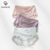 3 Modal underwear womens ice silk feel summer thin breathable hip mid-waist triangle pants lace without trace