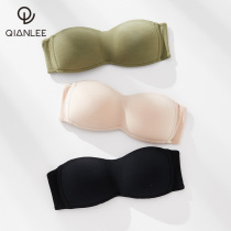 Strapless underwear bra gathering non-slip big chest display small anti-sagging bra thin non-steel ring