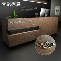 Retro Bar Desk Collection Silver Desk Solid Wood Clothing Shop Hotel Hairdresdist Chinese Company Front Desk Reception Desk Counter Desk