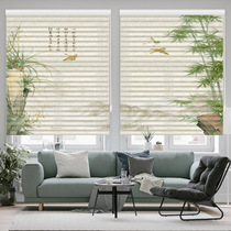 New Chinese Shangri-La Curtain Curtain Curtain Non-perforated living room bathroom waterproof blackout blinds