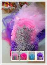 Korean version of childrens hair Hoop girls wedding dress photography headwear hair accessories Princess flower children show crown hanging beads
