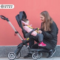 Sliding baby artifact trolley can sit and lie down two-way light walking baby car One-key folding high landscape baby stroller