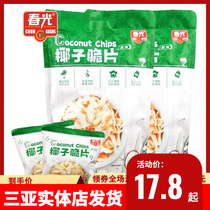 Hainan Tefic Spring Light Coconut Crisp Slices 60gX2 Bag Independent Pouch Packaging Coconut Flakes of Crisp Coconut Flakes snacks