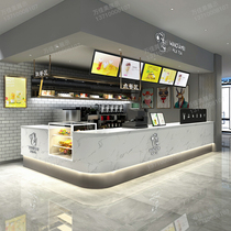 Milk tea shop bar cash register water bar bar arc marble commercial front desk coffee sweet shop corner customization