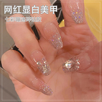 Net Red section Seven colorful bungee Trampoline Nail Polish Glue 2022 Autumn Winter New Burst Shiny Long Lasting Phototherapy Glue