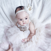 Summer new childrens clothing female baby full moon 100-day-old dress girl dress mesh princess skirt Tutu