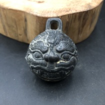 Ancient Play Miscellaneous Collection Antique Tiger Head Bell-Bell Home Craft Pendulum