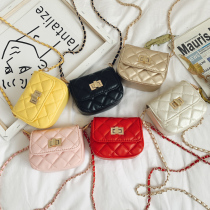Korean version of childrens package womens new fashion small balsamic wind girl skew satchel adorable princess accessories with zero wallets