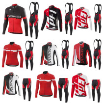 Lightning Spring and Autumn Breathable Winter Fleet Sky Team Mountain Bike Long Sleeve Strap Riding Suit Set Men and Women Plus Size