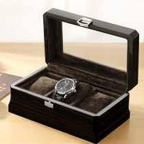 Watch box storage box Wooden European-style household simple retro skylight watch display box collection box 3-grid table