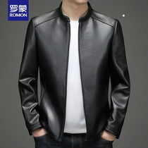 Romon Special Cabinet Henning Genuine Leather Leather Clothing Spring New Collar Sheep Leather Fashion Short mens jacket Leisure