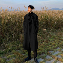 2022 new windbreaker men's medium and long Korean version of English wind knee coat men's fashion ruffian handsome autumn spring coat