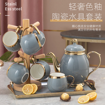 Light luxury ceramic water Cup household set Nordic family living room hospitality tea cup tea set water equipment large capacity Mid-Autumn Festival
