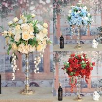 New High-end Crystal Beads Main Table Flower Pendulum Flowers Hotel Dining Room Table Dining Room Table Decoration Table Flower Pendulum props