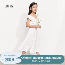 amii children dress woman children dress kinder dress for 2021 summer new gown female v collar long skirt foreign air