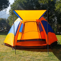 Fully automatic tent outdoor double layer thick rainstorm fast open portable sunscreen field camping equipment yurt