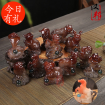 12 Twelve Zodiac Zodiac genus mouse cow Tiger Rabbit Dragon Snake Horse Sheep Monkey chicken dog pig discoloration tea play tea pet decoration tea tray