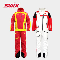 SWIX Swicks ski suit equipped with cotton-padded women mens suit waterproof windproof and cotton warm single and double board pants