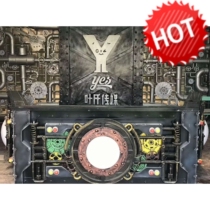 Industrial new Wrought iron metal background wall Bar partition wall Store screen Punk restaurant high-end office decoration