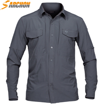 Archon mens long sleeve tactical shirt spring and autumn shirt military fans waterproof and breathable outdoor tactical slim quick-drying clothes