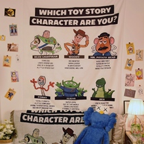 Cartoon background cloth Toy Story Wall cloth rental bedroom dormitory vertical large decoration ins hanging cloth tapestry