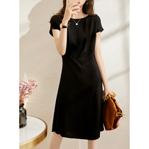 Brand womens clothing more than single outside single clearance export French temperament thin charm small black skirt one-piece collar dress
