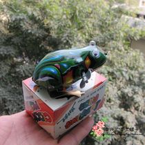 After 7080 classic nostalgic jump frog tin tank mouse green clockwork frog educational children's toy frog